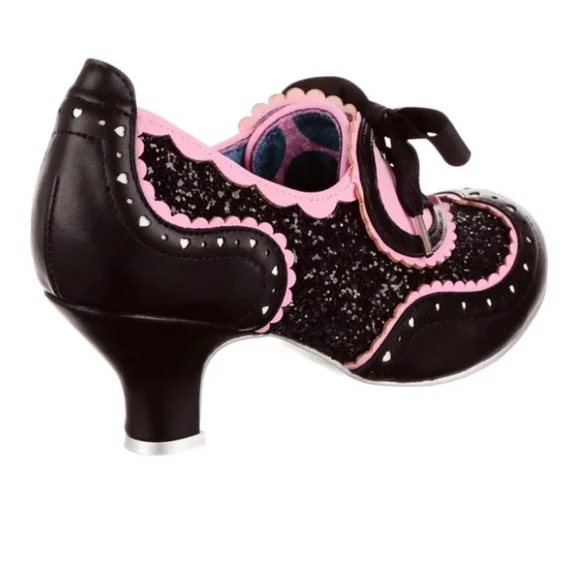 New Glitter Black JAZZ CAT IRREGULAR CHOICE heels, size 10.5, 41 - Picture 3 of 11
